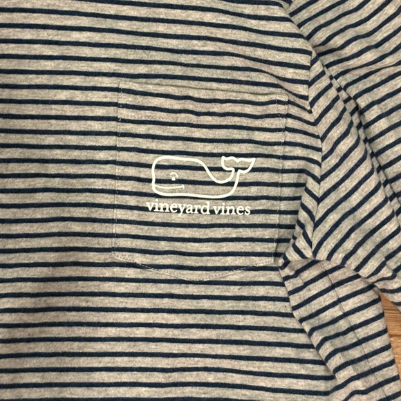 Vineyard Vines Navy and Gray Striped Shirt - Picture 3 of 5